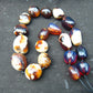 119 gr Small Beads Combination Necklace Indonesian white blue Amber for Healing A17K55
