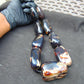 344 gr Big Necklace Indonesian Dark Blue Amber for Healing A9K69