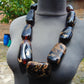 344 gr Big Necklace Indonesian Dark Blue Amber for Healing A9K69