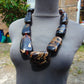 344 gr Big Necklace Indonesian Dark Blue Amber for Healing A9K69
