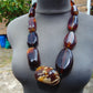 204 gr Small Beads Combination Necklace Indonesian Yellow Blue Amber for Healing A11K71