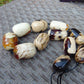 230 gram Small Beads Combination Necklace Indonesian Blue White Amber for Healing A11K34