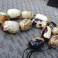 230 gram Small Beads Combination Necklace Indonesian Blue White Amber for Healing A11K34