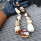 230 gram Small Beads Combination Necklace Indonesian Blue White Amber for Healing A11K34