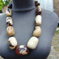 230 gram Small Beads Combination Necklace Indonesian Blue White Amber for Healing A11K34