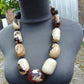 230 gram Small Beads Combination Necklace Indonesian Blue White Amber for Healing A11K34