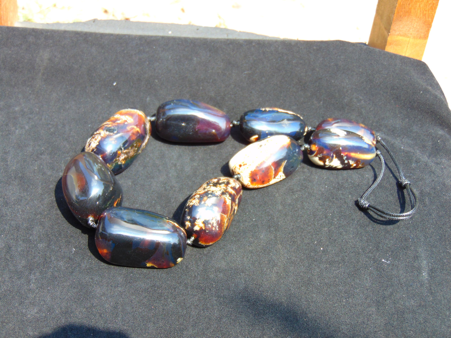 234 gram 9 Beads Big Necklace Indonesian Amber for Healing A9K12