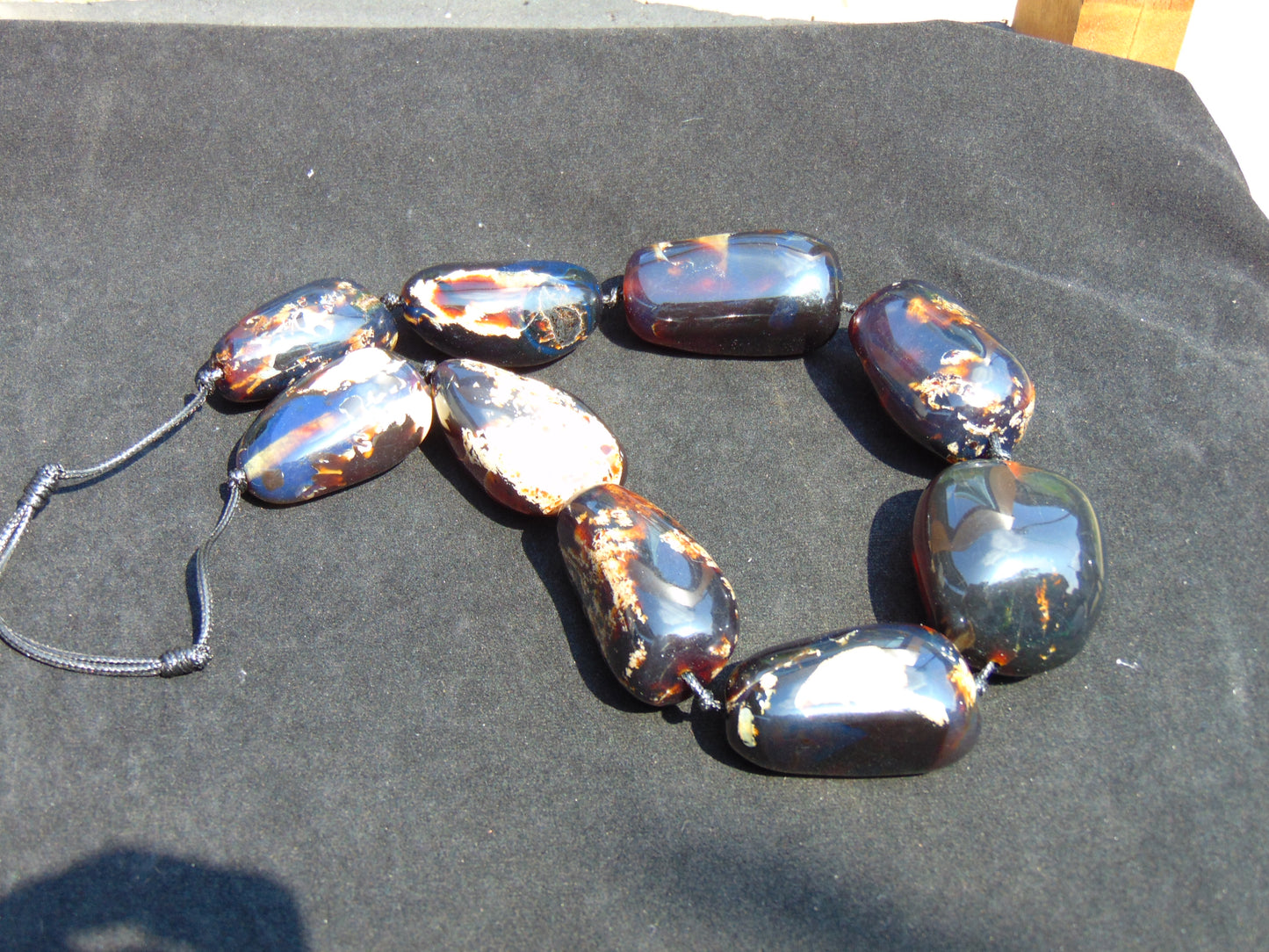 234 gram 9 Beads Big Necklace Indonesian Amber for Healing A9K12
