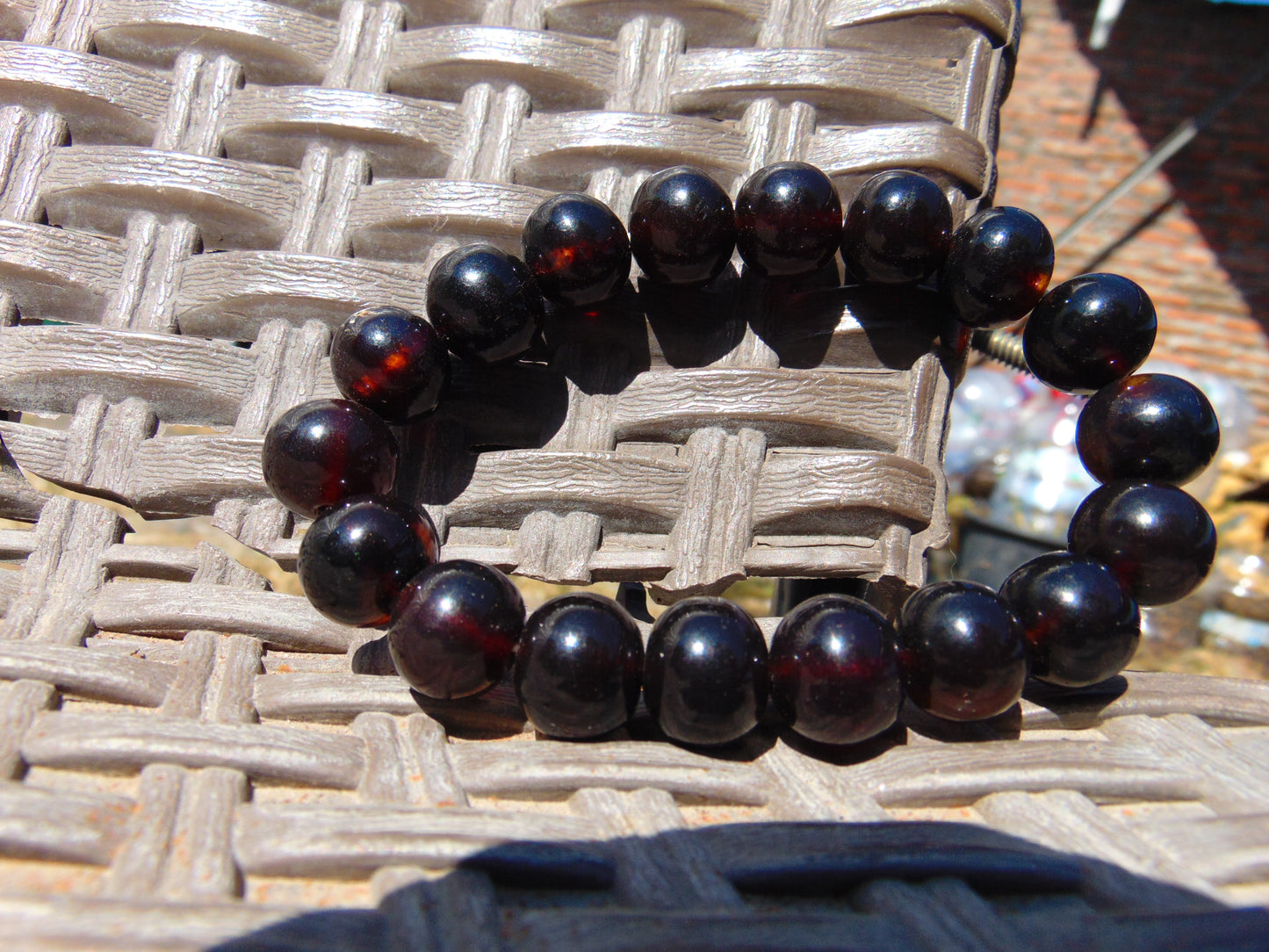 18 Gram 18 small Beads Bracelet Indonesian Cherry Red Amber 12 mm for Healing FR95
