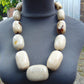 227 gram Small Beads Combination Necklace Indonesian White Amber for Healing A11K32
