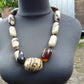 134 gr Small Beads Combination Necklace Indonesian White Amber for Healing A11K54