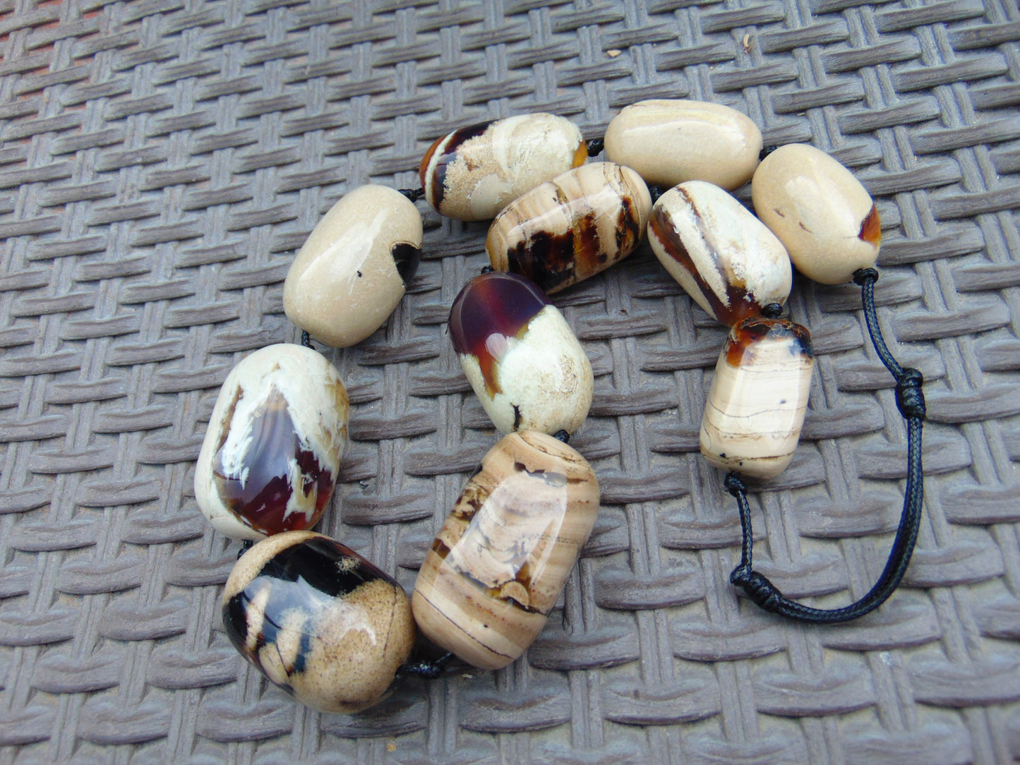 230 gram Small Beads Combination Necklace Indonesian Blue White Amber for Healing A11K33