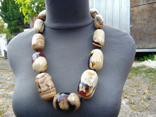 230 gram Small Beads Combination Necklace Indonesian Blue White Amber for Healing A11K33