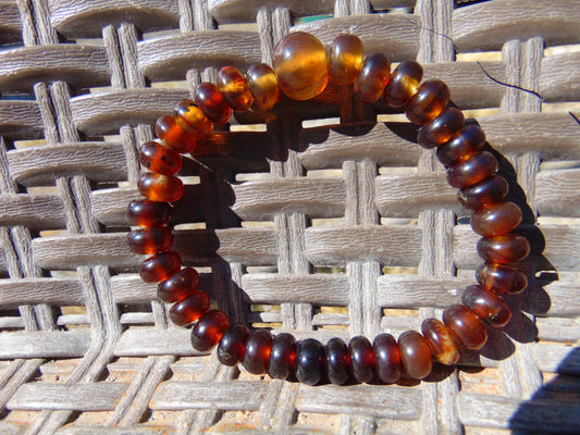 17 Gram 33 small Beads Bracelet Tasbih Indonesian Yellow Red Amber for Healing BT8