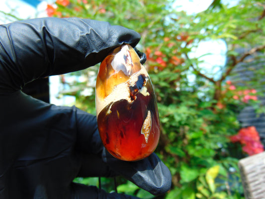 23  gr Teardrop Pendant Indonesian blue white Amber for Healing 25Y15