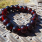 18 Gram 18 small Beads Bracelet Indonesian Cherry Red Amber 12 mm for Healing FR89