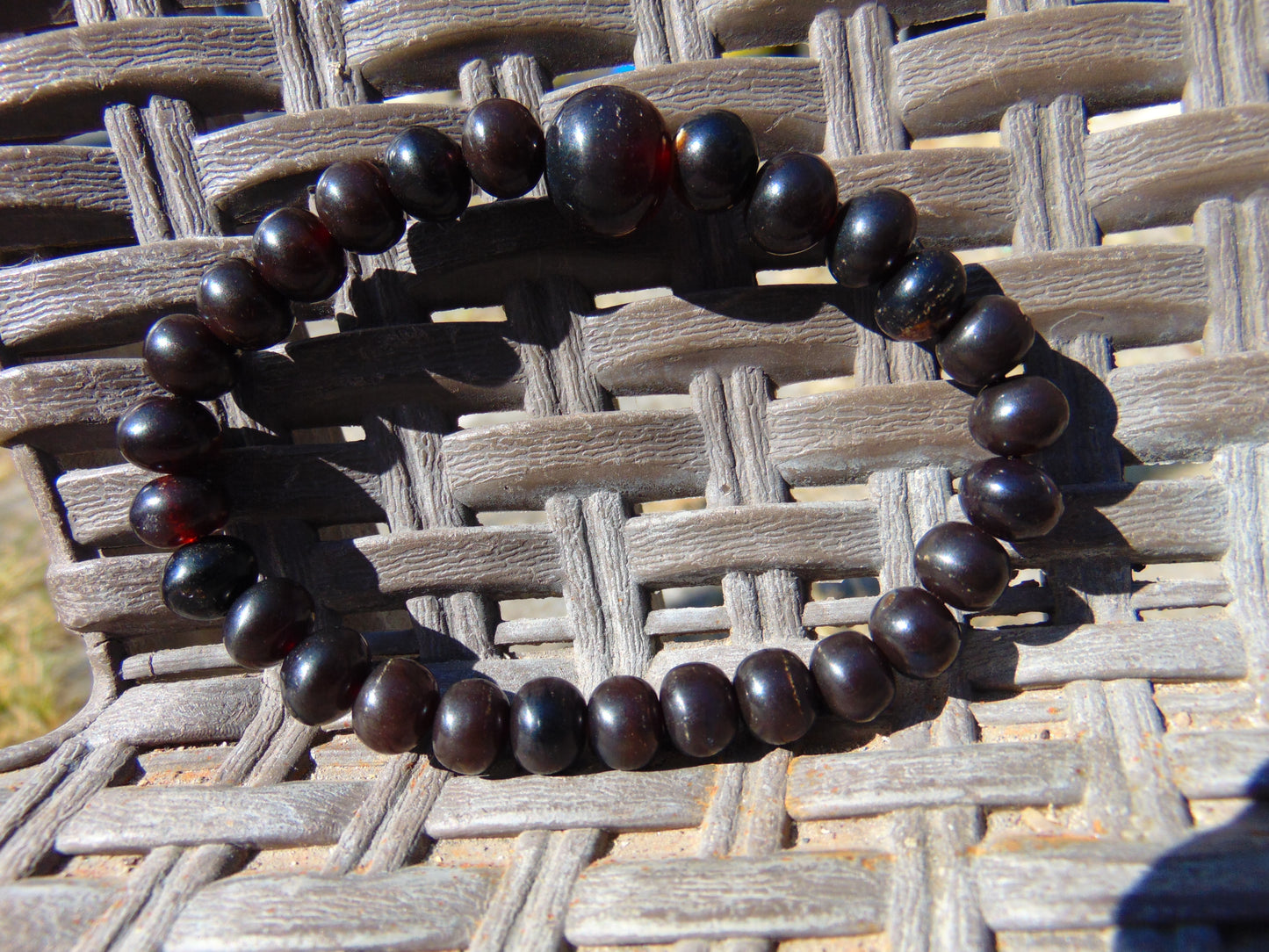 9 Gram 33 small Beads Bracelet Tasbih Indonesian Dark Red Amber for Healing BT7