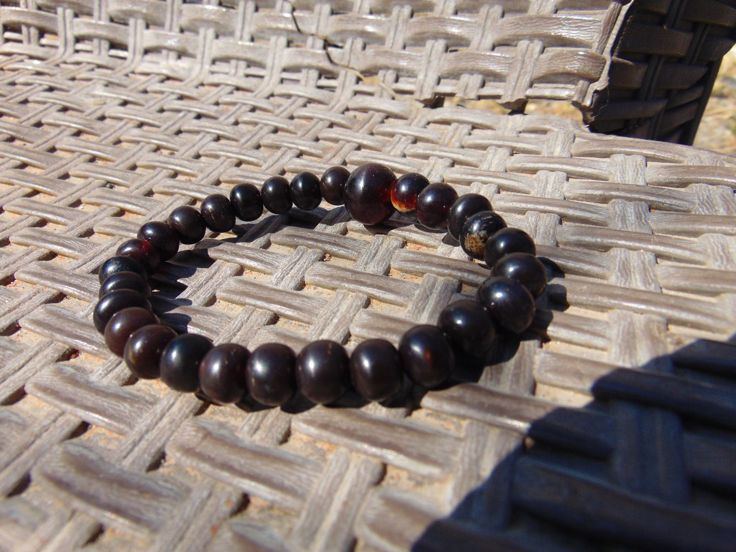 9 Gram 33 small Beads Bracelet Tasbih Indonesian Dark Red Amber for Healing BT7