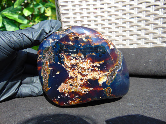 448 gram Full polished Indonesian Blue Amber for Healing AR130
