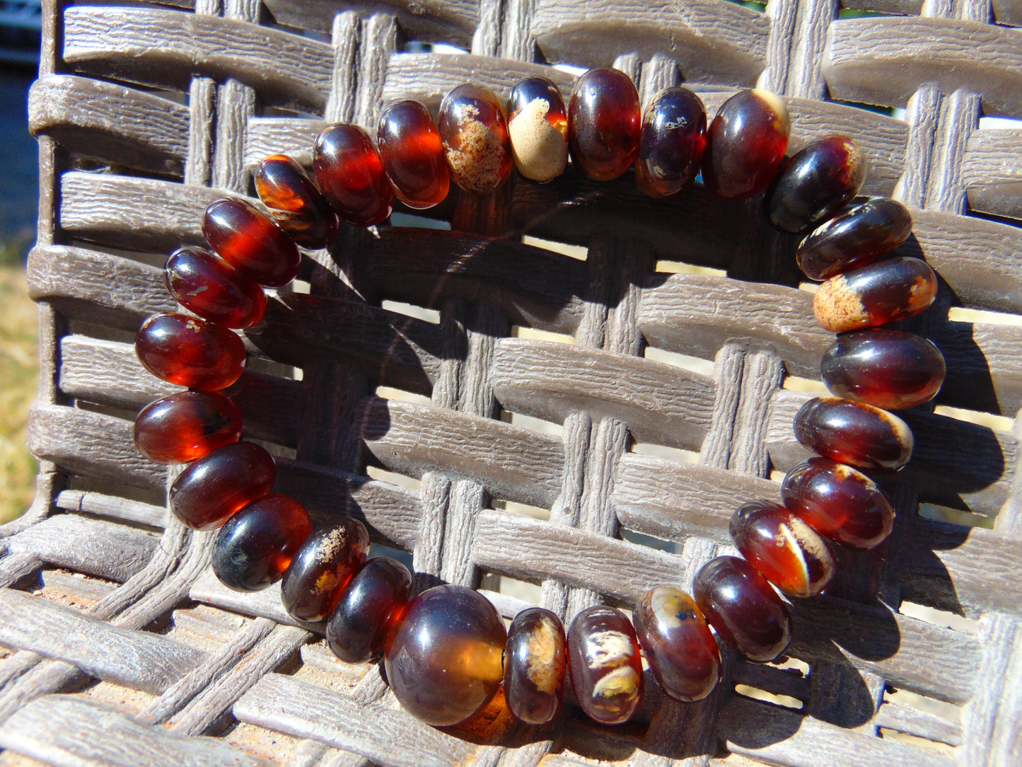 17 gr Bracelet Tasbih 33+1 Beads Indonesian White Yellow Red Bluish Amber for Healing BT5