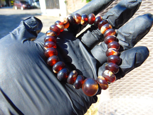 17 gr Bracelet Tasbih 33+1 Beads Indonesian White Yellow Red Bluish Amber for Healing BT5