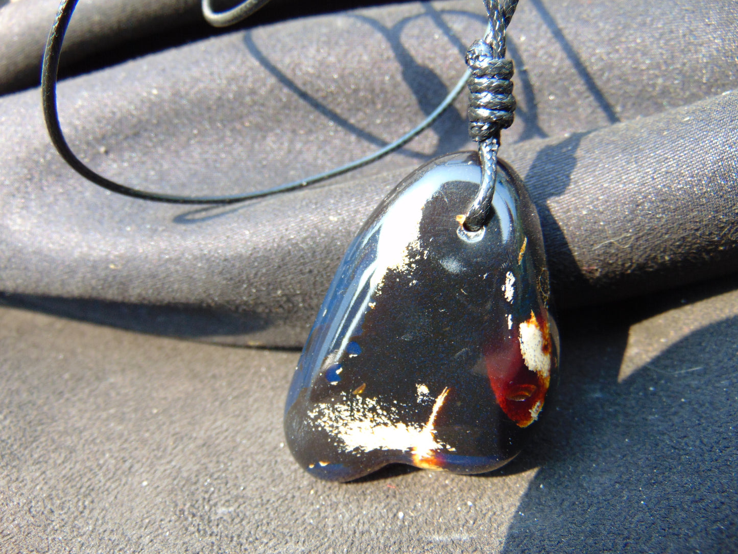 28 gr Heart Pendant Indonesian blue Amber for Healing P167