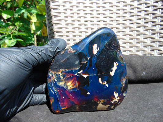 334 gram Full polished Indonesian Blue Amber for Healing ML70