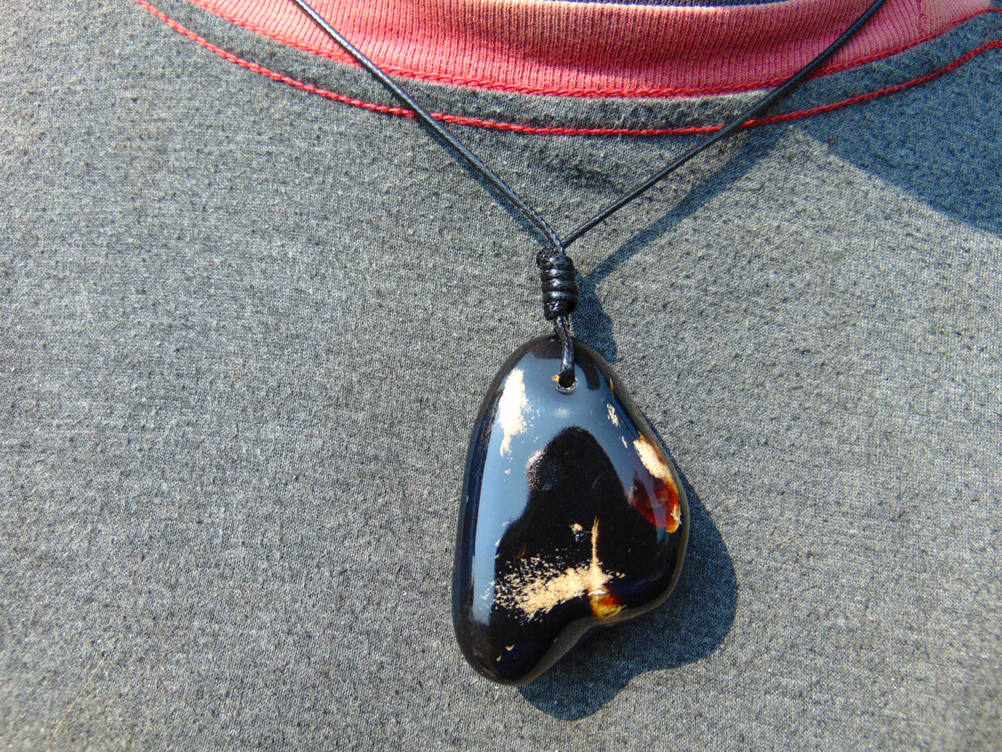 28 gr Heart Pendant Indonesian blue Amber for Healing P167
