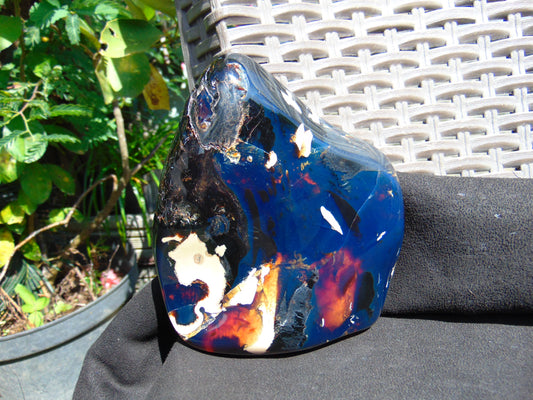 334 gram Full polished Indonesian Blue Amber for Healing ML70