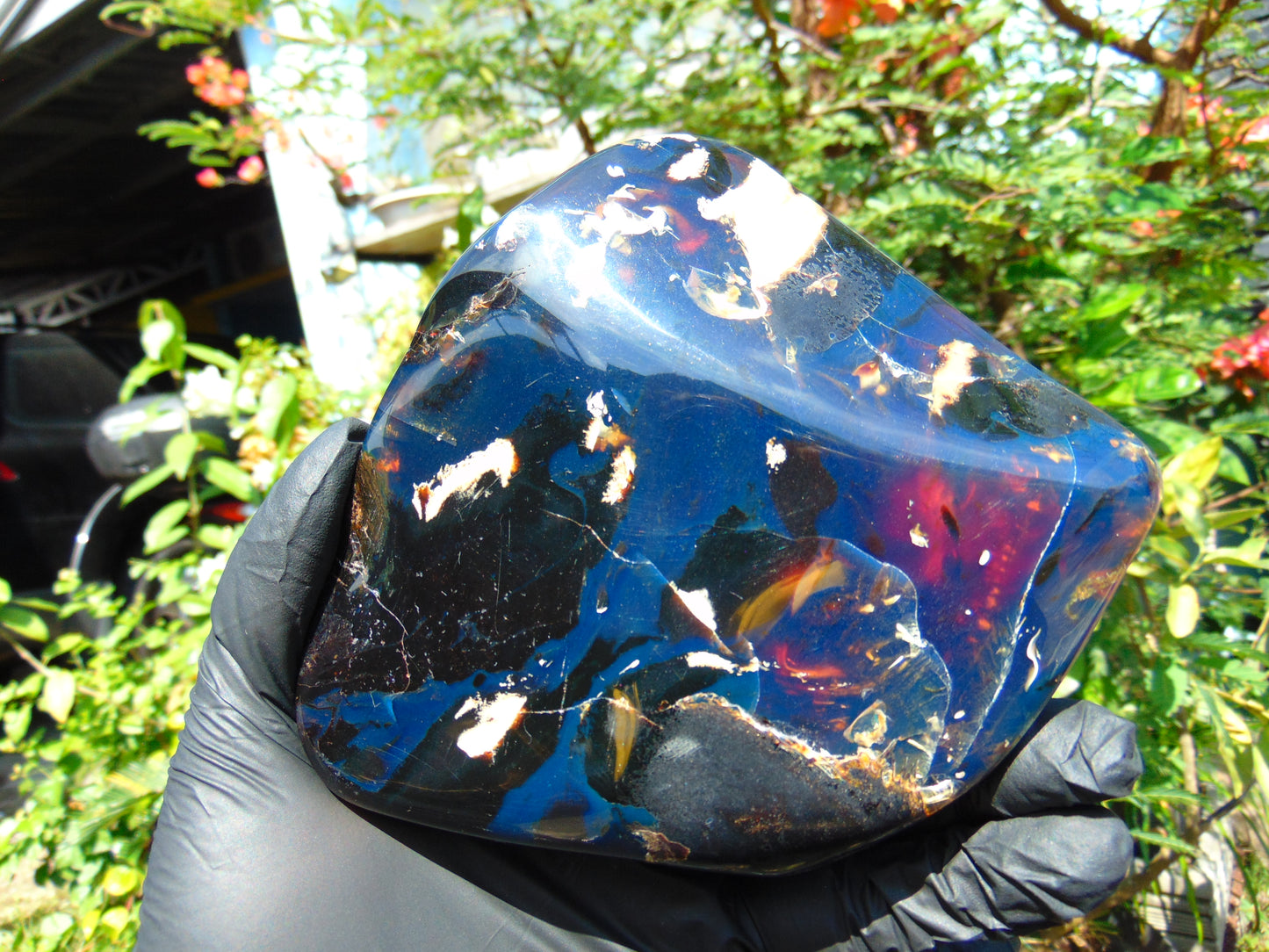 334 gram Full polished Indonesian Blue Amber for Healing ML70