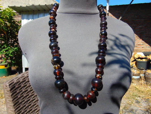 92 gr Small Beads Combination Necklace Indonesian Red Cherry Amber for Healing FR71