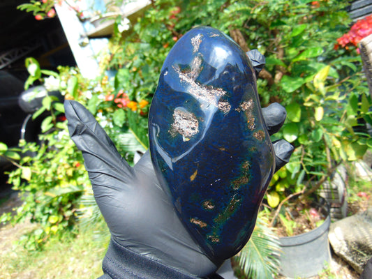 240 gram Full polished Indonesian Blue Amber for Healing AR129