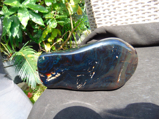 452 gram Full polished Indonesian Blue Amber for Healing ML69
