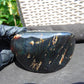 476 gram Full polished Indonesian Black Blue Amber for Healing AR131