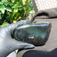 476 gram Full polished Indonesian Black Blue Amber for Healing AR131
