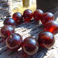 92 gram 10 Beads  Mala Bracelet Indonesian Cherry Red Amber 25 mm for Healing BB6