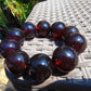 92 gram 10 Beads  Mala Bracelet Indonesian Cherry Red Amber 25 mm for Healing BB6