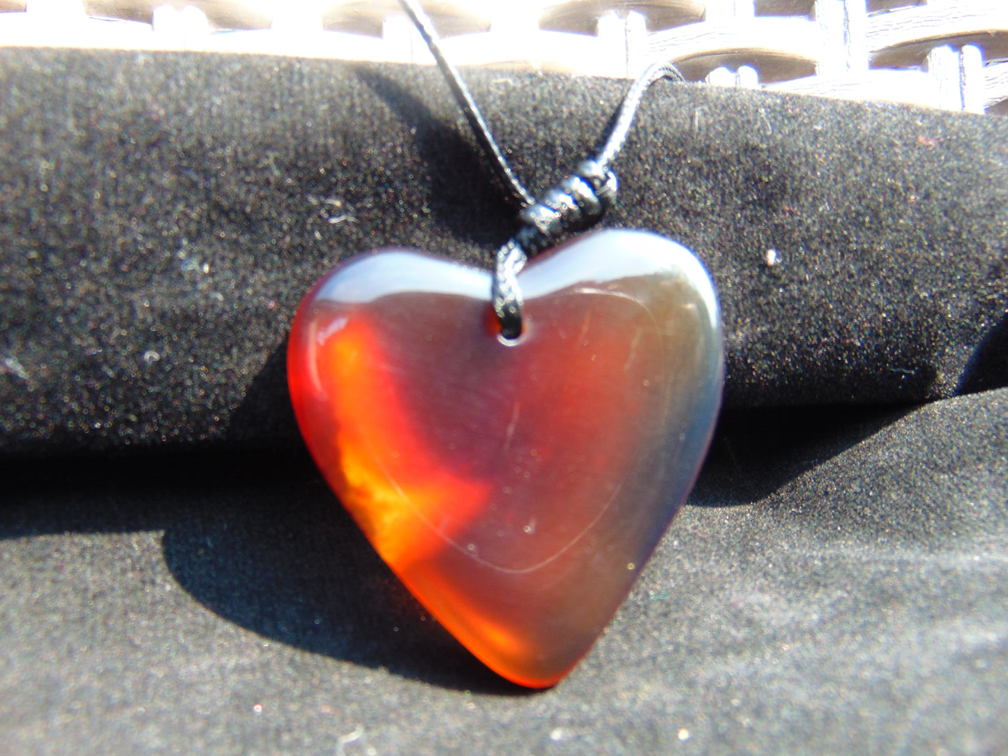 9 gr Heart Pendant Indonesian Blue Amber for Healing 25N195