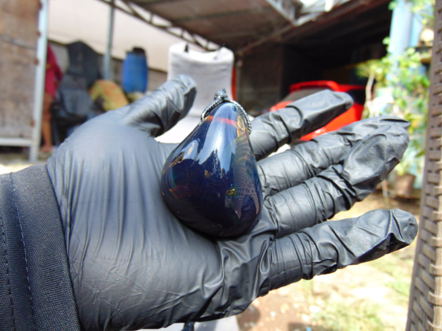 41 gram Pendant Indonesian Blue Amber for Healing 25A495