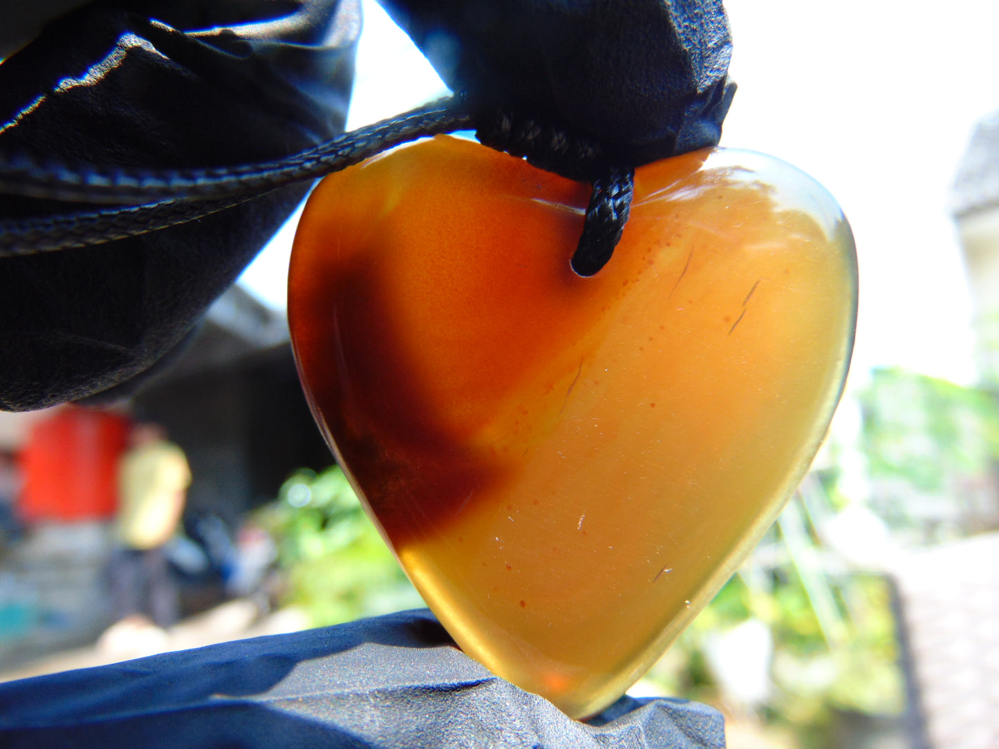 9 gr Heart Pendant Indonesian Blue Amber for Healing 25N195