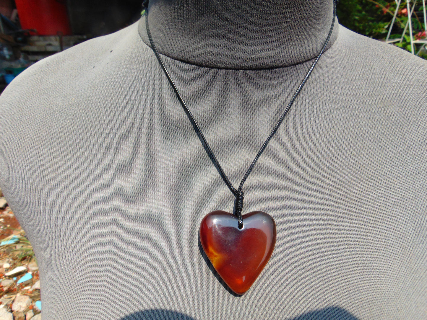 9 gr Heart Pendant Indonesian Blue Amber for Healing 25N195