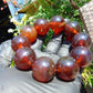 94 gram 10 Beads Mala Bracelet Indonesian Crystal Red Amber 25 mm for Healing BB10