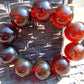 92 gram 10 Beads 25 mm Mala Bracelet Indonesian Cherry Red Blue Amber for Healing BB11