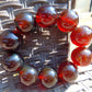92 gram 10 Beads 25 mm Mala Bracelet Indonesian Cherry Red Blue Amber for Healing BB11