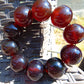 92 gram 10 Beads 25 mm Mala Bracelet Indonesian Cherry Red Blue Amber for Healing BB11