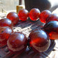 92 gram 10 Beads 25 mm Mala Bracelet Indonesian Cherry Red Blue Amber for Healing BB11