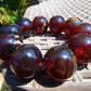 92 gram 10 Beads 25 mm Mala Bracelet Indonesian Cherry Red Blue Amber for Healing BB11
