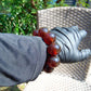 92 gram 10 Beads 25 mm Mala Bracelet Indonesian Cherry Red Blue Amber for Healing BB11