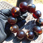 94 gram 10 Beads Mala Bracelet Indonesian Dark Red Amber 25 mm for Healing BB7