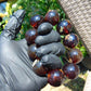 94 gram 10 Beads Mala Bracelet Indonesian Dark Red Amber 25 mm for Healing BB7